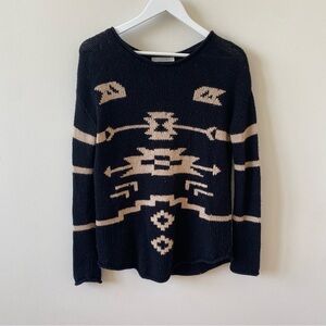 TOWNSEN Black and Cream Graphic Sweater Women’s Size Small